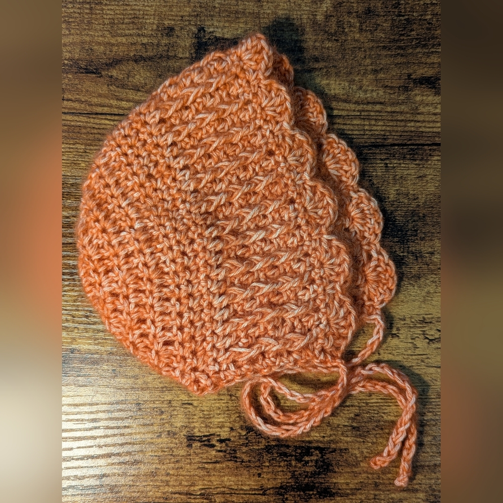 Handmade Orange Knit Bonnet